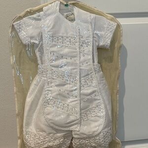 Elegant White Baby Christening Outfit